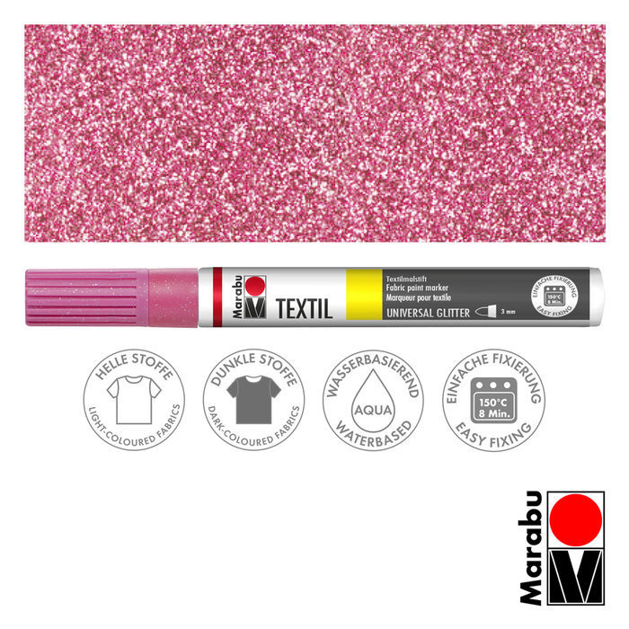 Marabu Textil Painter Glitter, Glitzer Stoffmalstift, waschbar bis 40 Grad - Bild 7 von 14