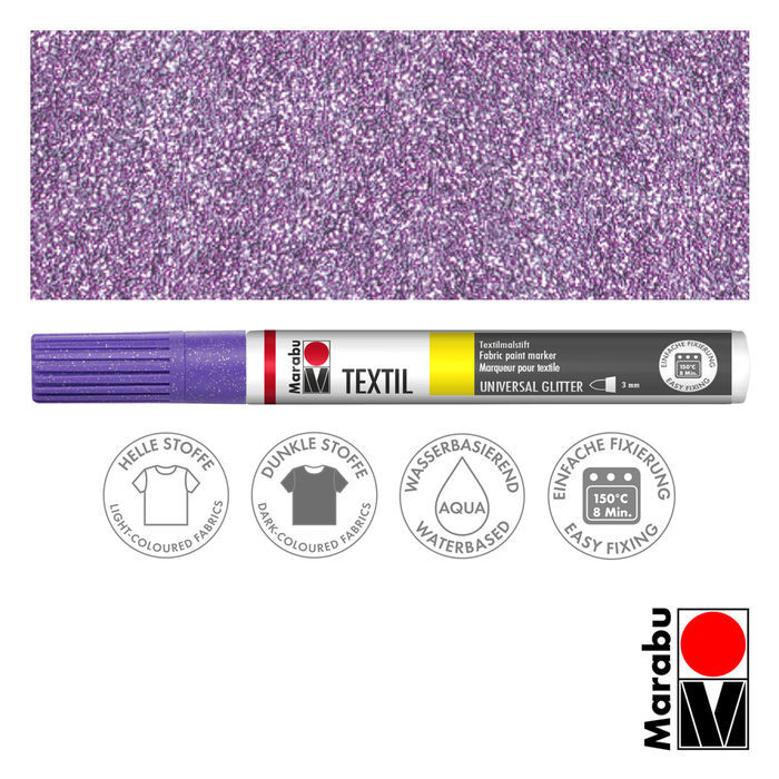 Marabu Textil Painter Glitter, Glitzer Stoffmalstift, waschbar bis 40 Grad - Bild 8 von 14