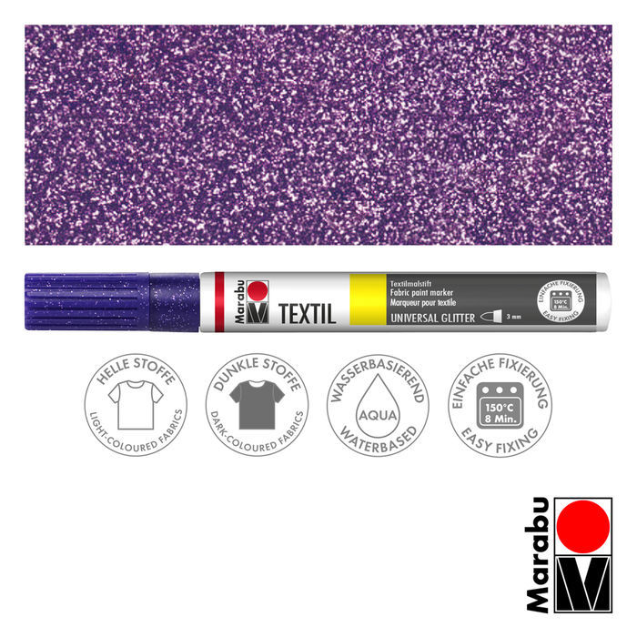 Marabu Textil Painter Glitter, Glitzer Stoffmalstift, waschbar bis 40 Grad - Bild 10 von 14