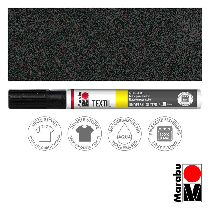 Marabu Textil Painter Glitter, Glitzer Stoffmalstift, waschbar bis 40 Grad - Bild 12 von 14