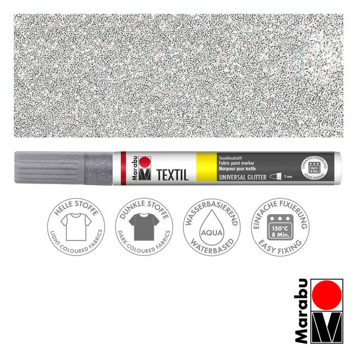Marabu Textil Painter Glitter, Glitzer Stoffmalstift, waschbar bis 40 Grad - Bild 13 von 14