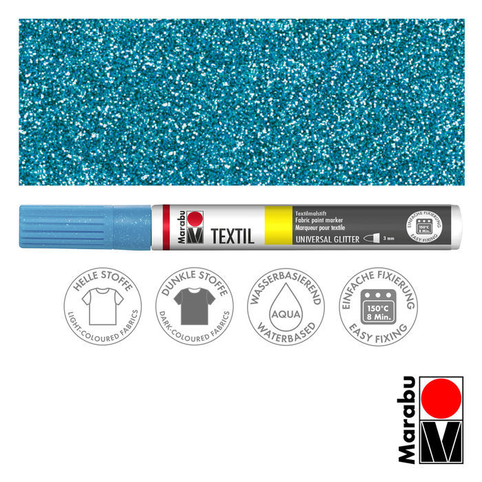 Marabu Textil Painter Glitter, Glitzer Stoffmalstift, waschbar bis 40 Grad - Bild 14 von 14