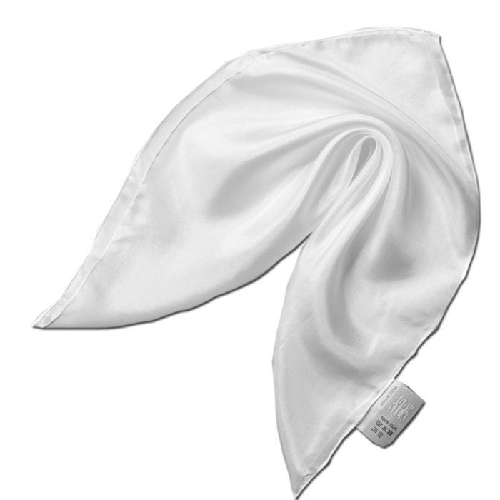 SEIDENTUCH Seidenschal 90x90cm Crepe de Chine 08 NEU reine Seide weiß