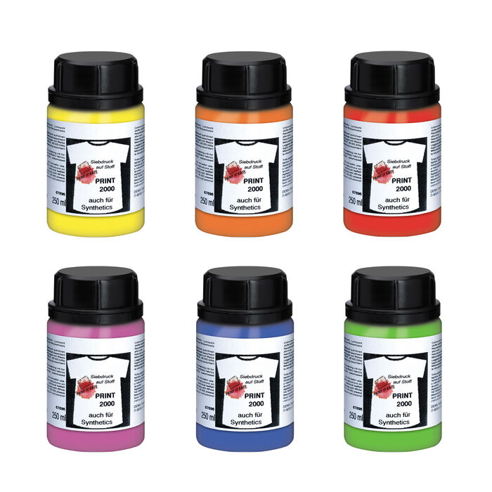 NEU PAINT IT EASY Siebdruckfarbe DEKAPRINT 2000 Neon, 250 ml - Verschiedene Farben