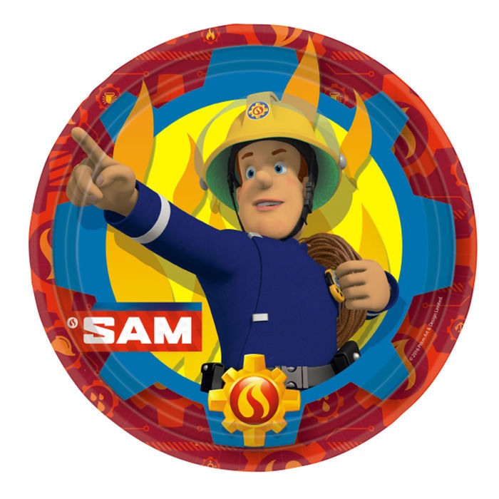 Teller Feuerwehrmann Sam, Ø 23 cm, 8 Stück - Kinder-Party ...