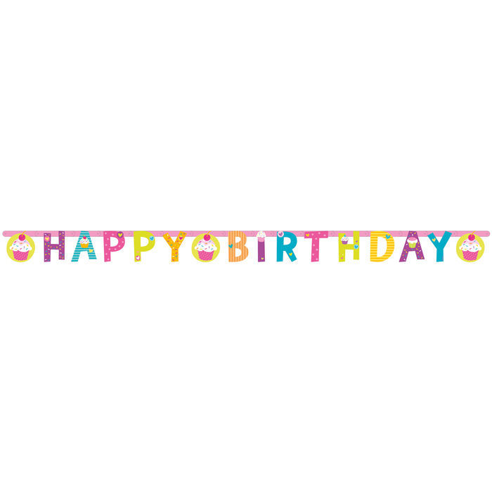 Girlande Happy Birthday Cupcake 190x15 Cm Alle