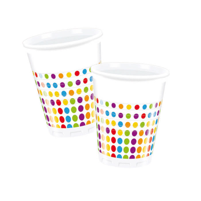 Einwegbecher Party Ballons bunt 200ml 10 Stück Plastikbecher Partybecher