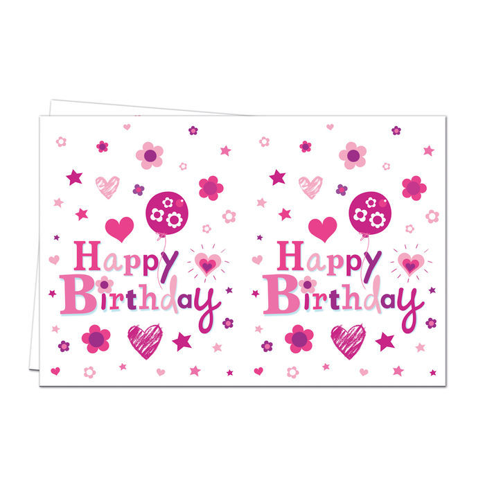 Tischdecke Happy Birthday Girl 120x180 Cm 1 Geburtstag Happy