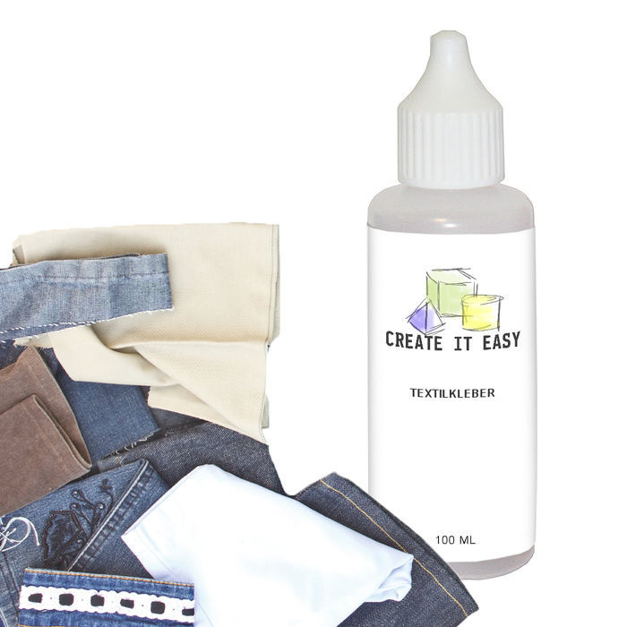 Create It Easy Stoff und Textilkleber, 100g, Kunststoffflasche mit Maldse