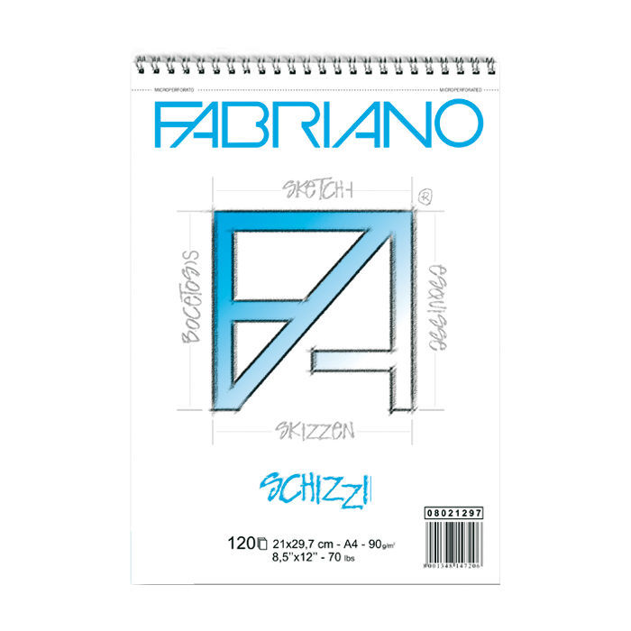 Fabriano Schizzi Skizzenblock A4 120 Blatt Malblöcke