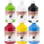 Acrylfarbe Gl�nzend, Prim�rfarben, 6 x 500 ml