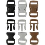 Klickverschluss, L�nge 29mm, Breite 15mm, Lochgr��e 3x11mm, Schwarz, Braun, Grau, 100 St�ck