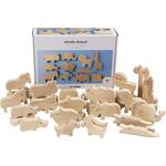 Holztiere, Bauernhof und Safari, H�he 3-14,5 cm, Dicke 2 cm, 44 St�ck