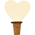 Korken mit Holzherz, 12 St�ck, Durchmesser15-20mm, H�he 9 cm