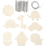 Windspiele aus Holz / Metall, 24 St�ck sortiert, Gr��e 9-14 cm, Dicke 2 mm