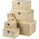 Holzkisten-Set, Verschiedene Gr��en, 6 St�ck