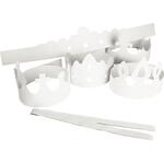 Kronen aus Karton, 5 St�ck, H�he 10-16,5 cm, L�nge 60 cm, 230 g, Wei�