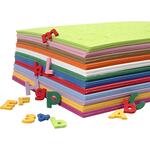 Moosgummi-Aufkleber, Buchstaben & Zahlen, H�he 20 mm, Dicke 3 mm, Sortierte Farben, 24 B�gen