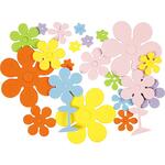 Moosgummi-Aufkleber, 100 St�ck, Gr��e 10-60 mm, Dicke 2 mm, Sortierte Farben