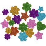 Moosgummifiguren, Sterne, Blumen und Herzen, � 19+29 mm, 800 St�ck sortiert