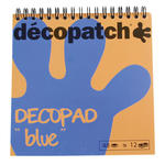 Decopad, 12 x 4 Bltter, 15cm x 15 cm, blau