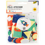 Filz-Sticker FORMEN, 245 Teile selbstklebend, farbig sortiert