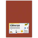 Tonpapier, 100 Bogen, 130 g/qm, DIN A4, Rotbraun