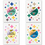 Glitter Karton Block, 300g/m�, 17,4 x 24,5cm, 6 Blatt - Verschiedene Sortierungen