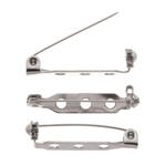 Broschennadel, 27 mm, Silber, 5 Stück