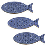 NEU Holz-Fische mit Glimmer, 40 mm, Beutel mit 6 St�ck, dunkelblau