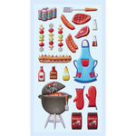 NEU SOFTY 3-D Sticker / Aufkleber, Grill-Party, 1 Bogen