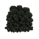 Pompons im Beutel, 100 Stk., 10-45mm, Schwarz
