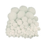 Pompons im Beutel, 100 Stk., 10-45mm, Wei�