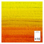 Chenilledraht / Pfeifenputzer / Biegeplüsch, 8mm x 50cm, 10 Stk., Mix Gelbtöne