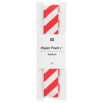 Satinband Streifen, 100% Polyester, Rot-Wei, 16 mm x 3 m