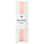 Webband Duo Streifen, 100% Polyester, Gelb-Pink, 16 mm x 3 m