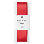 Satinband glnzend, 100% Nylon, Rot, 25 mm x 3 m