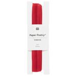 Organzaband, 100% Nylon, Roter Rand, 9 mm x 3 m