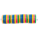 Kunststoff-Perlen, Itoshii, Zylinder gestreift, 9 x 10 mm, 21 Stk, Pastell
