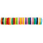 Kunststoff-Perlen, Itoshii, Zylinder gestreift, 9 x 10 mm, 21 Stk, Multicolor