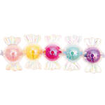 Kunststoff-Perlen Itoshii, Bonbon, transparent, 22 x 12 x 12 mm, 6 Stk, Bunt