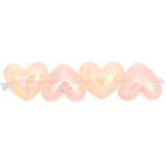 Kunststoff-Perlen, Herz holographisch, 17 x 15 x 9 mm, 12 Stk, Rosa