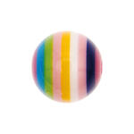 Kunststoff-Perle, Itoshii, rund, gestreift, 15 mm, 1 Stk, Rosa Mix