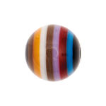 Kunststoff-Perle, Itoshii, rund, gestreift, 15 mm, 1 Stk, Lila Mix