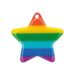 Kunststoff-Anhnger, Itoshii, Stern, gestreift, 26 x 25 x 3 mm, 1 Stk, Regenbogen