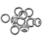 Metall Groloch-Perlen, Itoshii Ponii, Ring, 9 x 3,5 mm, 10 Stk, Silber