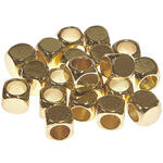 Metall Groloch-Perlen, Itoshii Ponii, Wrfel, 5 x 5 mm, 20 Stk, Gold
