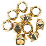 Metall Groloch-Perlen, Itoshii Ponii, Polygon, 11 x 7 mm, 10 Stk, Gold