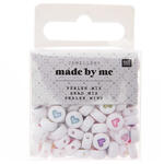 Kunststoff-Perlen, wei, rund, 7 x 4 mm, 165 Stk, Herzen Pastell