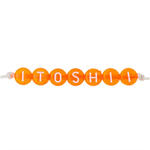 Kunststoff-Perlen Itoshii, Buchstaben, rund, transparent, 7 x 4 mm, 165 Stk, Orange